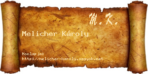Melicher Károly névjegykártya
